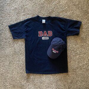 #One Dad Navy Blue T-Shirt and Hat - L
